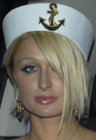 Paris Hilton dressed as a sailor for Halloween